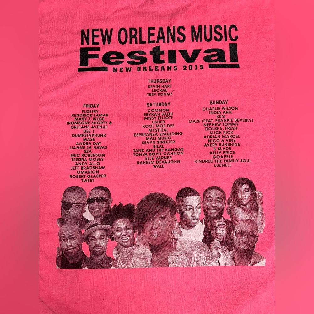 New Orleans Music Festival Pink Graphic T-shirt